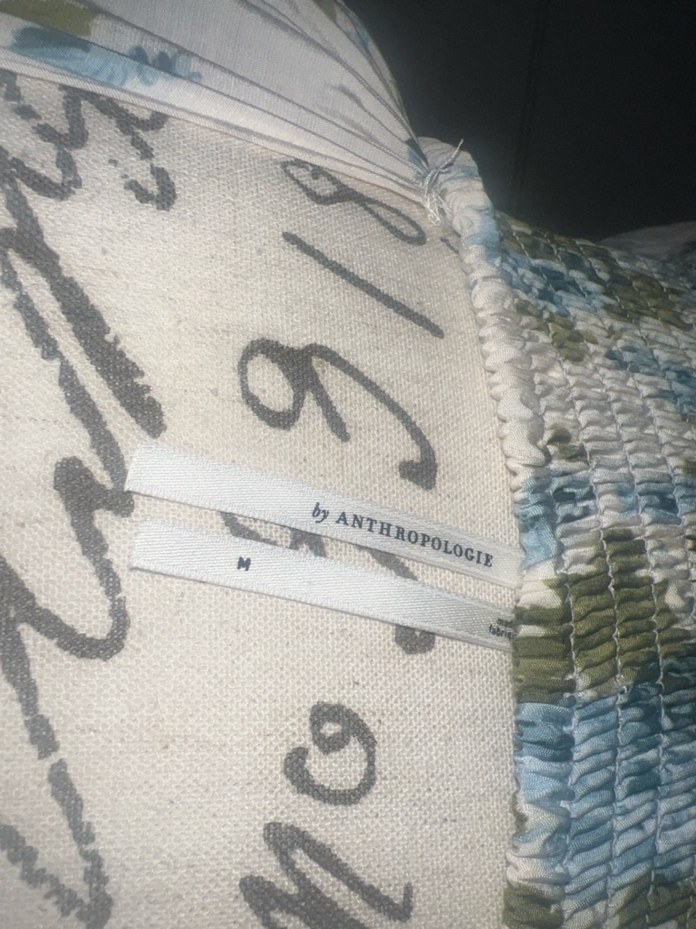 Anthropologie Cream Maxi Dress with Blue and Olive Floral Print - Picture 2 of 8